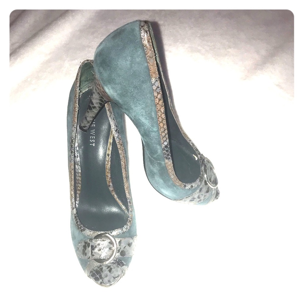 Nine West dark green heels